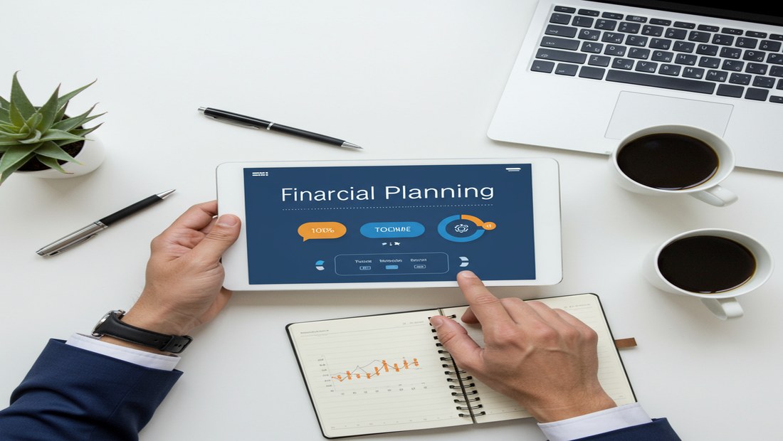 Hands using a tablet for financial planning, illustrating the importance of personal financial preparation for a mortgag